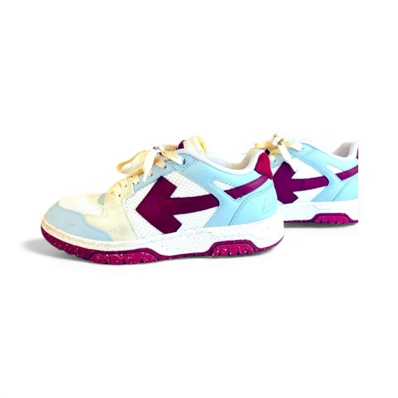 Off-White Sneakers in Cream and Burgundy - Picture 4 of 16